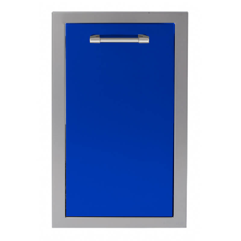 Alfresco 15-Inch Stainless Steel Soft-Close Roll-Out Trash Center | Ultramarine Blue