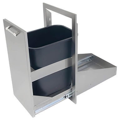 Alfresco 15-Inch Stainless Steel Soft-Close Roll-Out Trash Center | Soft-Closing Drawer Glides