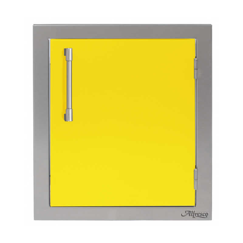Alfresco 17-Inch Vertical Single Access Door | Traffic Yellow - Right Hinge