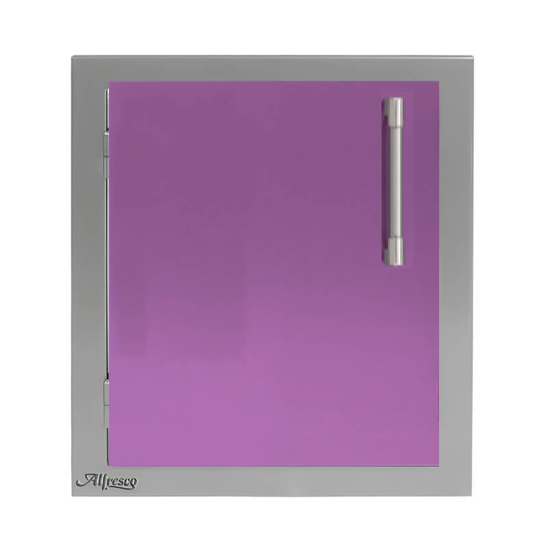 Alfresco 17-Inch Vertical Single Access Door With Marine Armour | Blue Lilac - Left Hinge