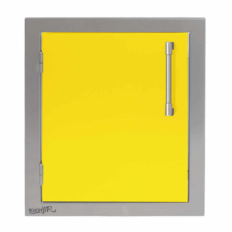 Alfresco 17-Inch Vertical Single Access Door With Marine Armour | Traffic Yellow - Left Hinge