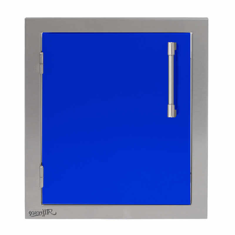 Alfresco 17-Inch Vertical Single Access Door With Marine Armour | Ultramarine Blue - Left Hinge