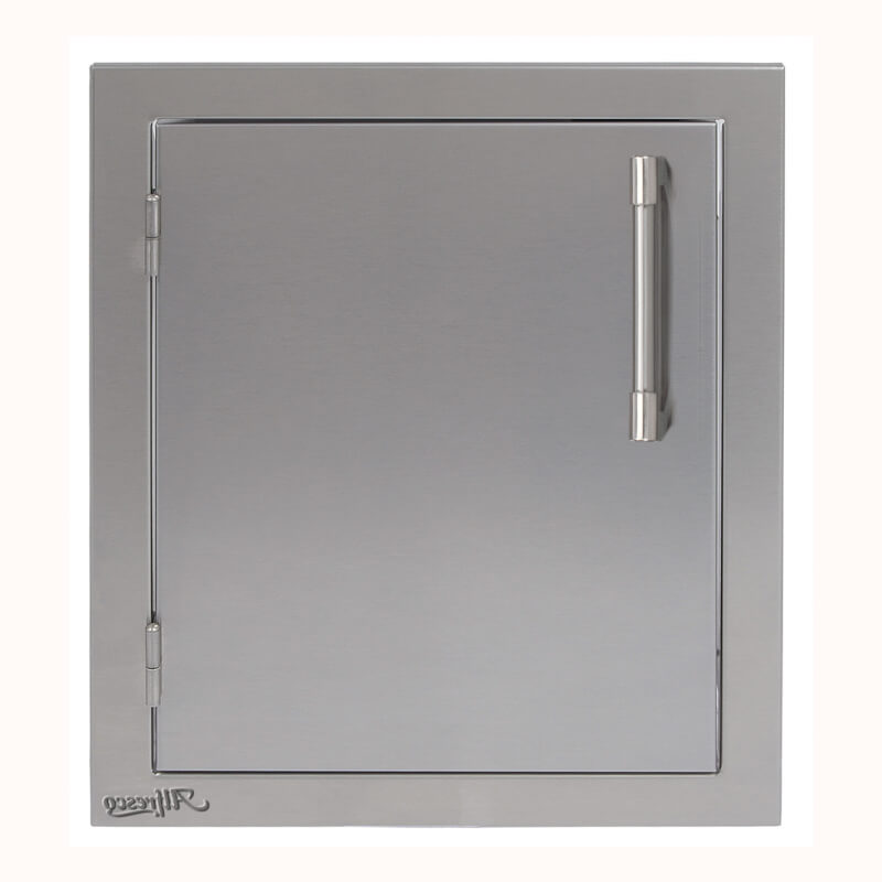 Alfresco 17-Inch Vertical Single Access Door | Signal Gray - Left Hinge