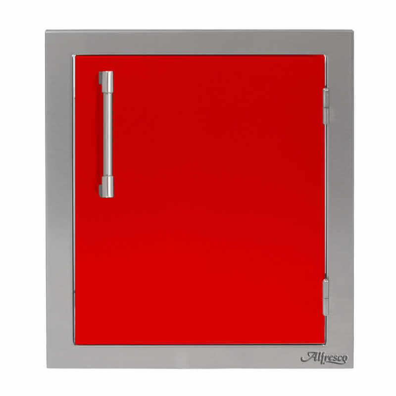 Alfresco 17-Inch Vertical Single Access Door With Marine Armour | Carmine Red - Right Hinge