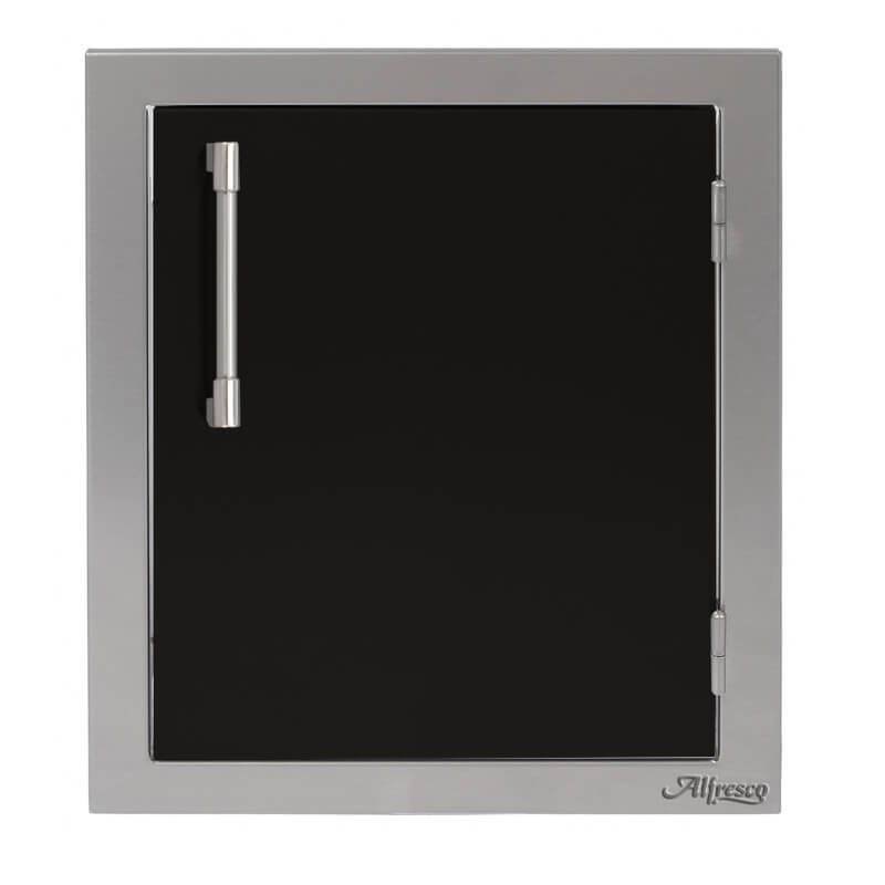 Alfresco 17-Inch Vertical Single Access Door | Jet Black Gloss - Right Hinge