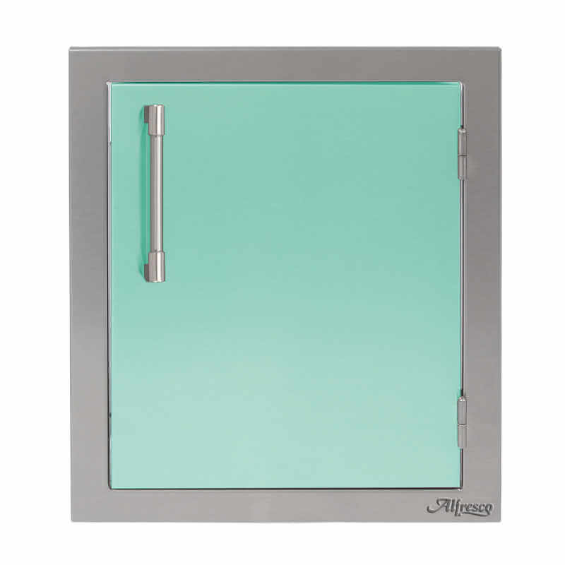 Alfresco 17-Inch Vertical Single Access Door | Light Green - Right Hinge