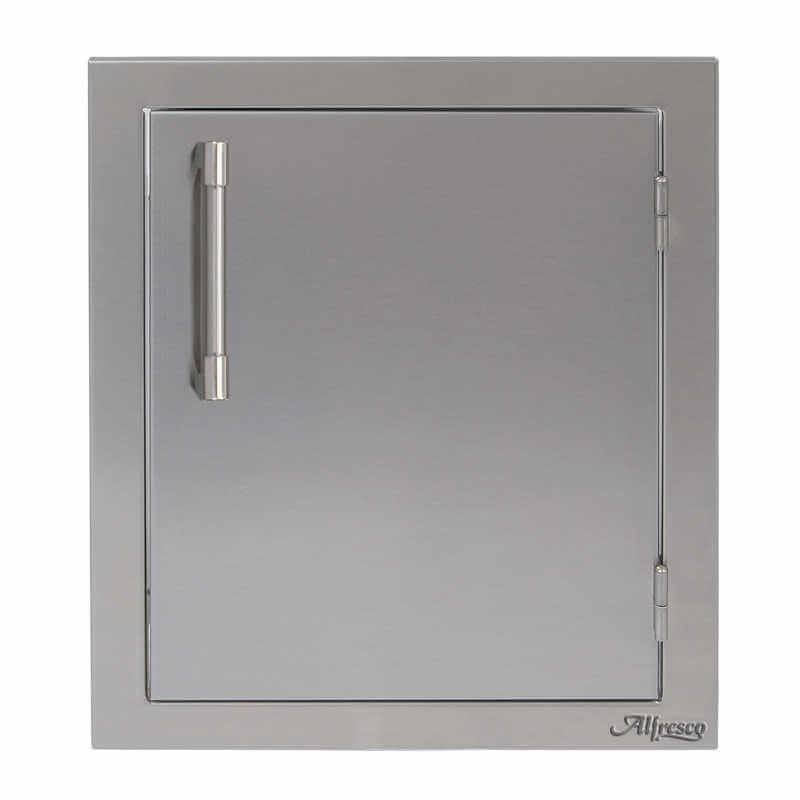 Alfresco 17-Inch Vertical Single Access Door | Signal Gray - Right Hinge