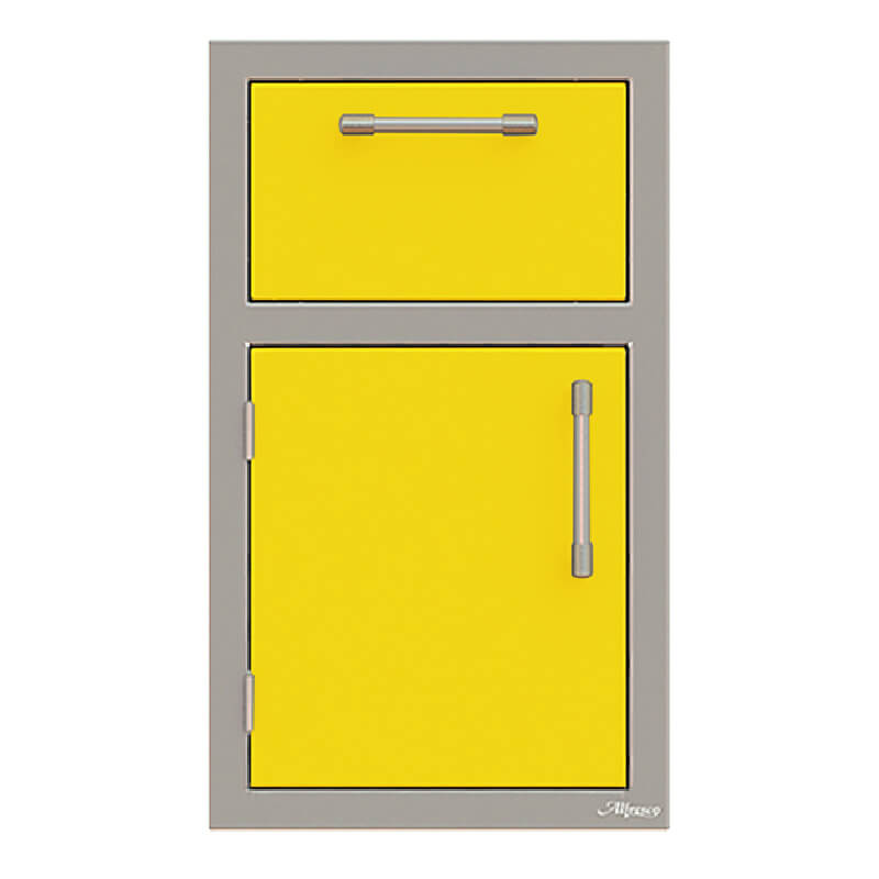 Alfresco 17-Inch Stainless Steel Soft-Close Door & Drawer Combo | Traffic Yellow - Left Hinge