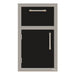 Alfresco 17-Inch Stainless Steel Soft-Close Door & Drawer Combo | Jet Black Gloss - Left Hinge