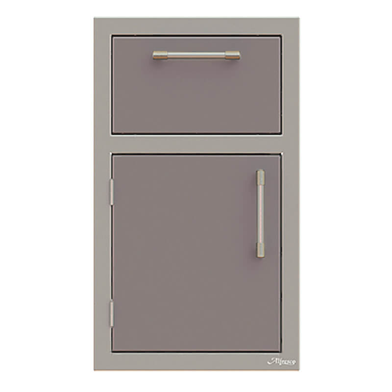 Alfresco 17-Inch Stainless Steel Soft-Close Door & Drawer Combo | Signal Gray - Left Hinge