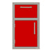 Alfresco 17-Inch Stainless Steel Soft-Close Door & Drawer Combo | Carmine Red - Left Hinge