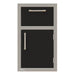 Alfresco 17-Inch Stainless Steel Soft-Close Door & Drawer Combo | Jet Black Matte- Right Hinge