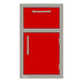Alfresco 17-Inch Stainless Steel Soft-Close Door & Drawer Combo | Carmine Red - Right Hinge