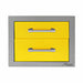 Alfresco 17-Inch Stainless Steel Soft-Close Double Drawer With Marine Armour | Traffic Yellow