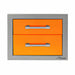 Alfresco 17-Inch Stainless Steel Soft-Close Double Drawer With Marine Armour | Luminous Orange