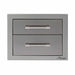 Alfresco 17-Inch Stainless Steel Soft-Close Double Drawer With Marine Armour | Signal Gray
