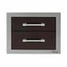 Alfresco 17-Inch Stainless Steel Soft-Close Double Drawer  | Black Matte
