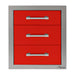 Alfresco 17-Inch Stainless Steel Triple Drawer | Carmine Red