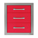 Alfresco 17-Inch Stainless Steel Triple Drawer | Raspberry Red