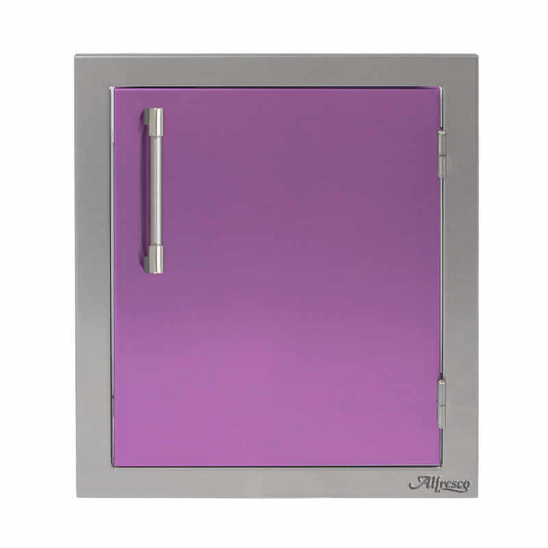 Alfresco 17-Inch Vertical Single Access Door With Marine Armour | Blue Lilac - Right Hinge