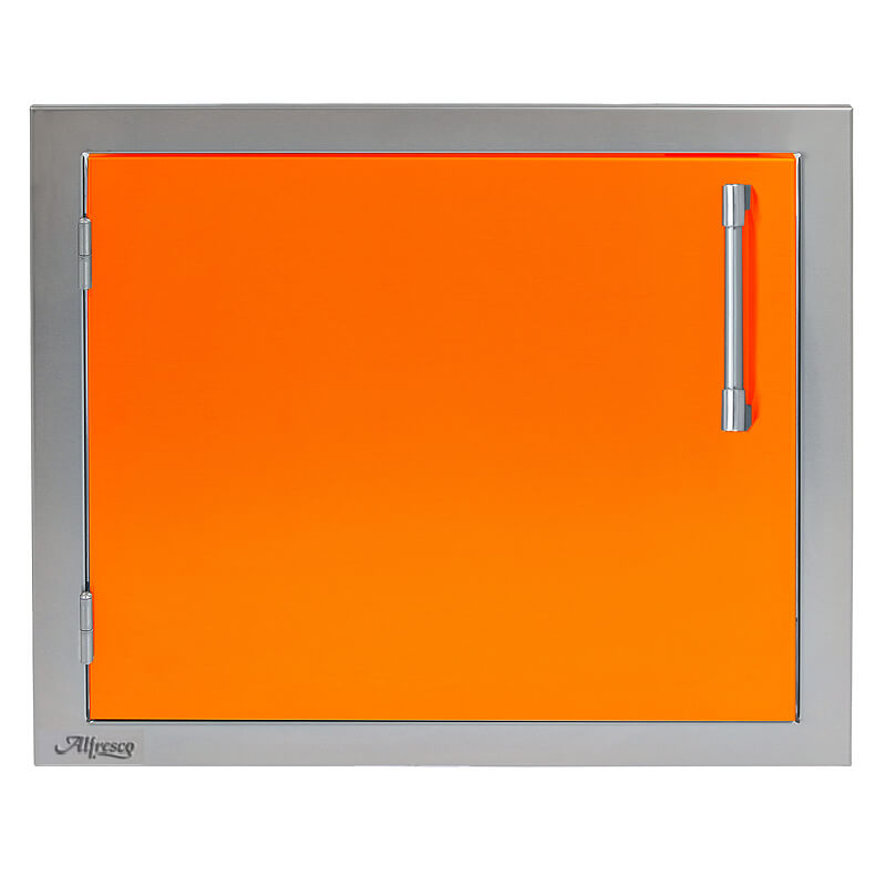Alfresco 23-Inch Horizontal Single Access Door | Luminous Orange - Left Hinge
