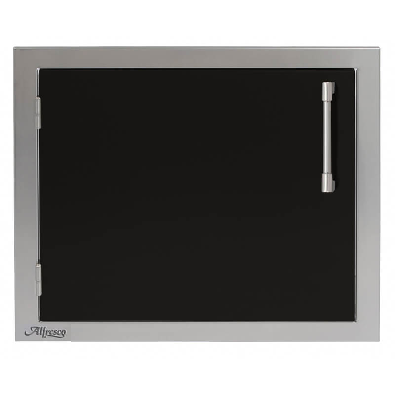 Alfresco 23-Inch Horizontal Single Access Door | Black Gloss - Left Hinge