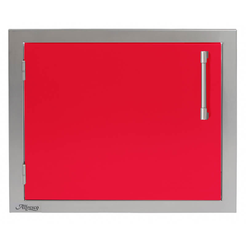 Alfresco 23-Inch Horizontal Single Access Door | Raspberry Red - Left Hinge