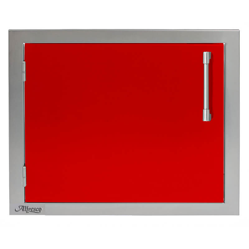 Alfresco 23-Inch Horizontal Single Access Door | Carmine Red - Left Hinge