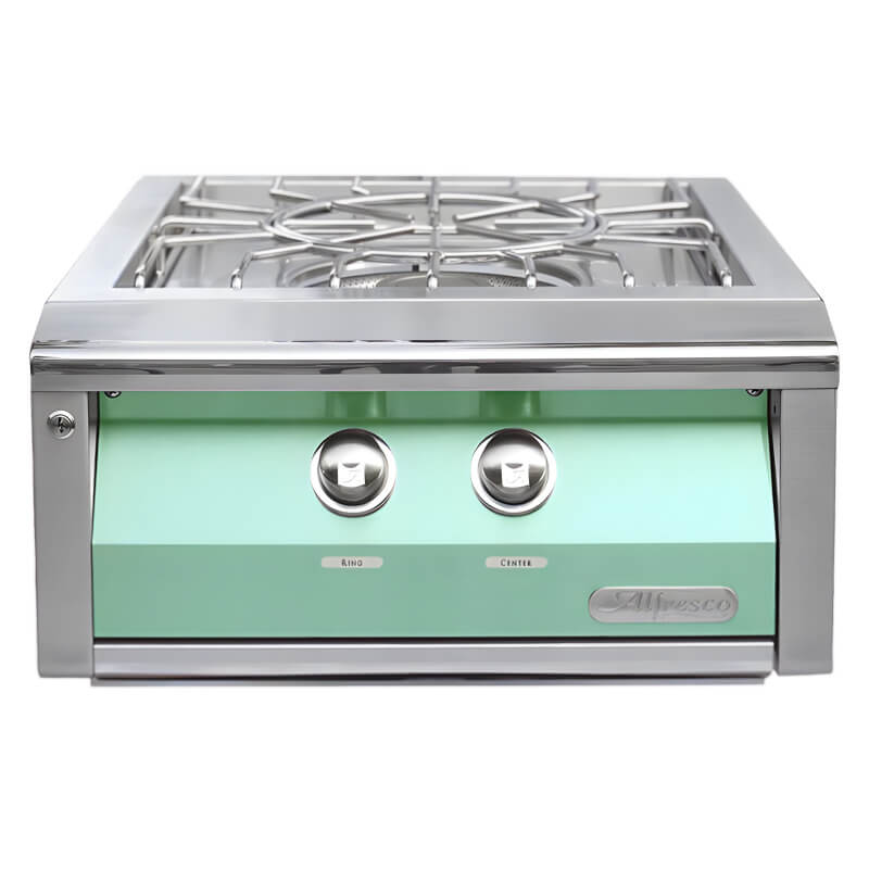 Alfresco 24 Inch Gas Versa Power Cooking System With Marine Armour | Light Green