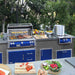 Alfresco 24 Inch Gas Versa Power Cooking System With Marine Armour | Ultramarine Blue in Outdoor Kitchen