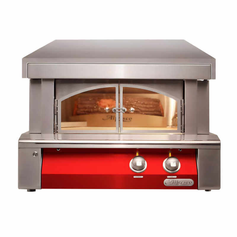 Alfresco 30-Inch Built-in Outdoor Pizza Oven Plus With Marine Armour | Carmine Red