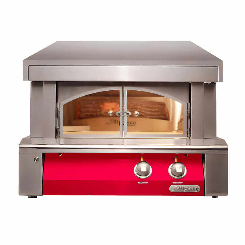 Alfresco 30-Inch Built-in Outdoor Pizza Oven Plus With Marine Armour | Raspberry Red