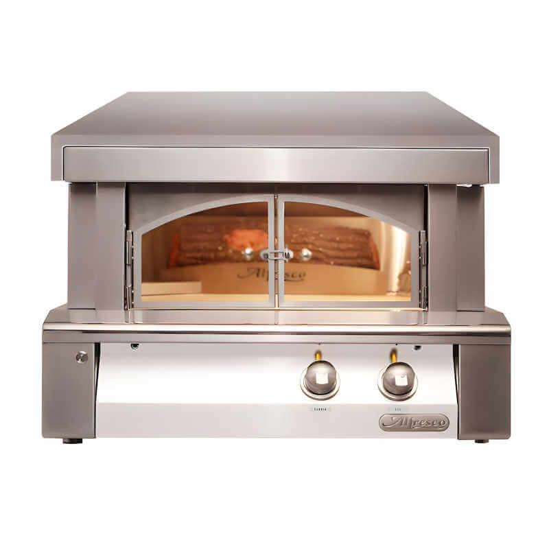 Alfresco 30-Inch Built-in Outdoor Pizza Oven Plus With Marine Armour | Signal White