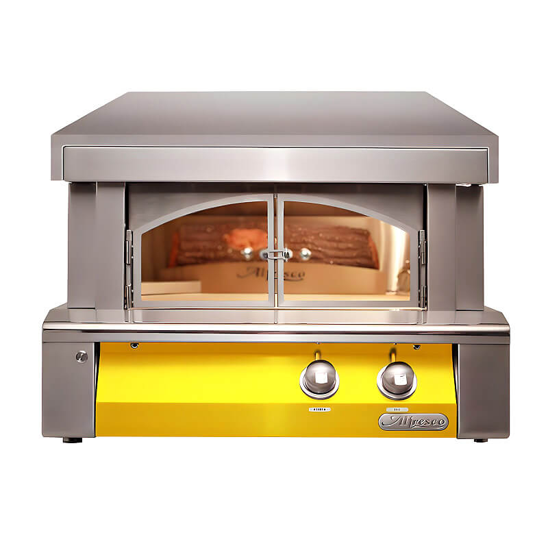 Alfresco 30-Inch Countertop Outdoor Pizza Oven With Marine Armour | Traffic Yellow