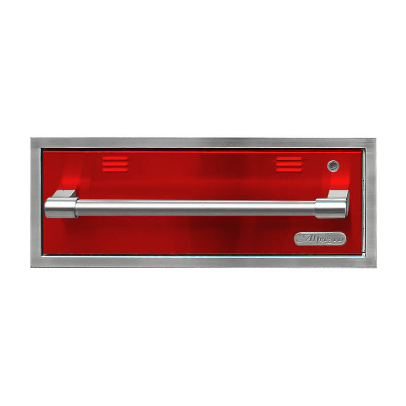Alfresco 30-Inch Electric Warming Drawer | Carmine Red