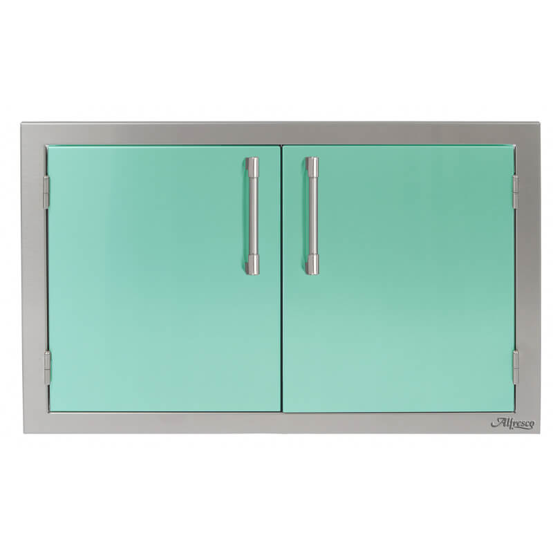Alfresco 30 Inch Stainless Steel Double Sided Access Door | Light Green