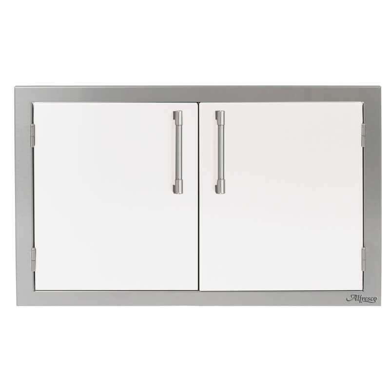 Alfresco 30 Inch Stainless Steel Double Sided Access Door | Signal White Gloss