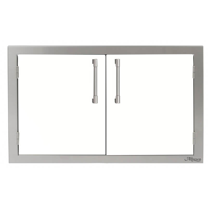 Alfresco 30 Inch Stainless Steel Double Sided Access Door | Signal White Matte