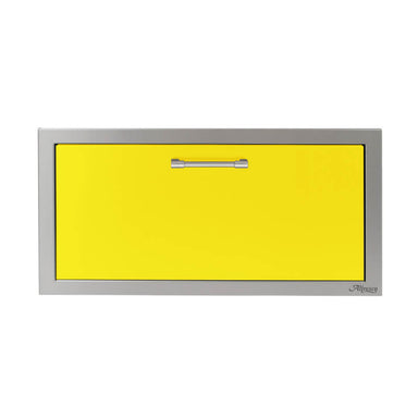 Alfresco 30-Inch VersaPower Stainless Steel Soft-Close Single Drawer | Traffic Yellow