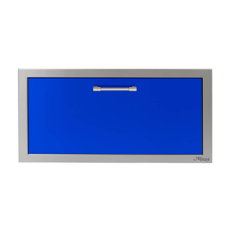 Alfresco 30-Inch VersaPower Stainless Steel Soft-Close Single Drawer | Ultramarine Blue