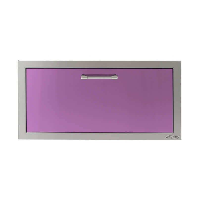 Alfresco 30-Inch VersaPower Stainless Steel Soft-Close Single Drawer With Marine Armour | Blue Lilac