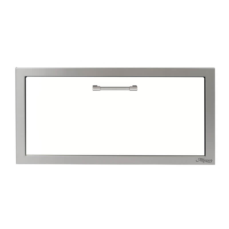 Alfresco 30-Inch VersaPower Stainless Steel Soft-Close Single Drawer With Marine Armour | Signal White Matte