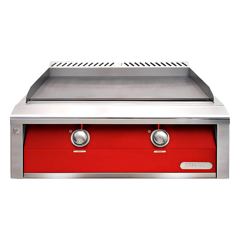 Alfresco 30 Inch Stainless Steel Built-In Gas Griddle | Carmine Red