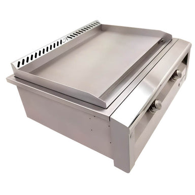 Alfresco 30 Inch Stainless Steel Built-In Gas Griddle | Full-Length Grease Trough