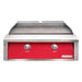 Alfresco 30 Inch Stainless Steel Built-In Gas Griddle With Marine Armour | Raspberry Red