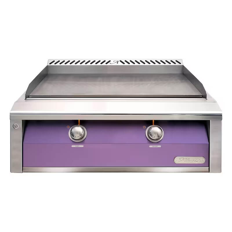 Alfresco 30 Inch Stainless Steel Built-In Gas Griddle | Blue Lilac