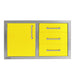 Alfresco 32-Inch Stainless Steel Soft-Close Door & Triple Drawer Combo | Traffic Yellow - Left Door