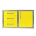Alfresco 32-Inch Stainless Steel Soft-Close Door & Triple Drawer Combo | Traffic Yellow - Right Door