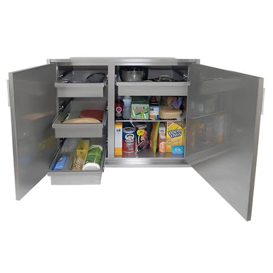 Alfresco 30 X 33-Inch High Profile Sealed Dry Storage Pantry With Marine Armour | 4 Pull-Out Drawers & Adjustable Wire Shelf Storage
