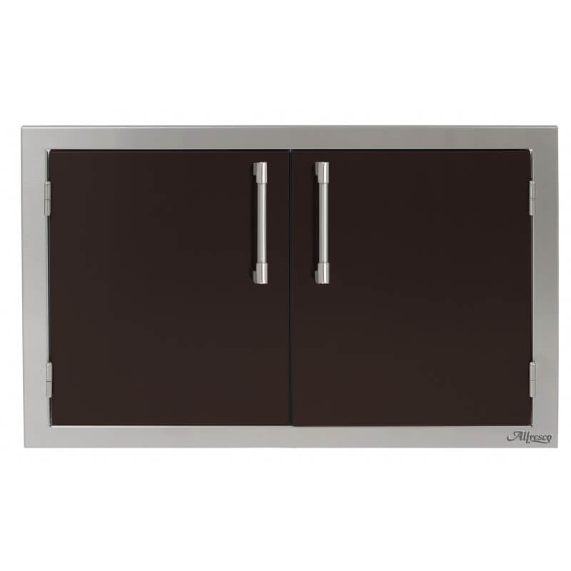 Alfresco 36 Inch Stainless Steel Double Sided Access Door With Marine Armour | Jet Black Matte